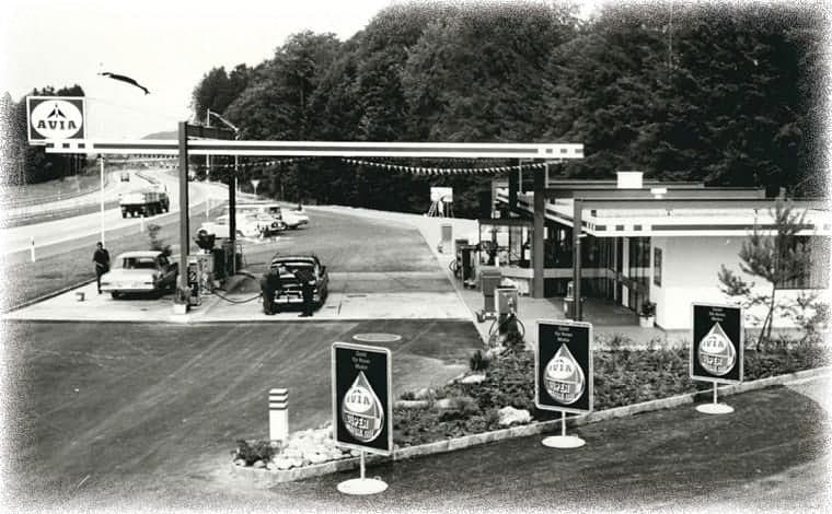 Die AVIA Autobahntankstelle Kölliken in den 1960er-Jahren